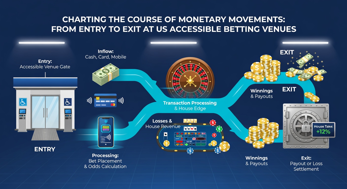 Diagram depicting internal fund tracking and betting settlement processes at American betting sites