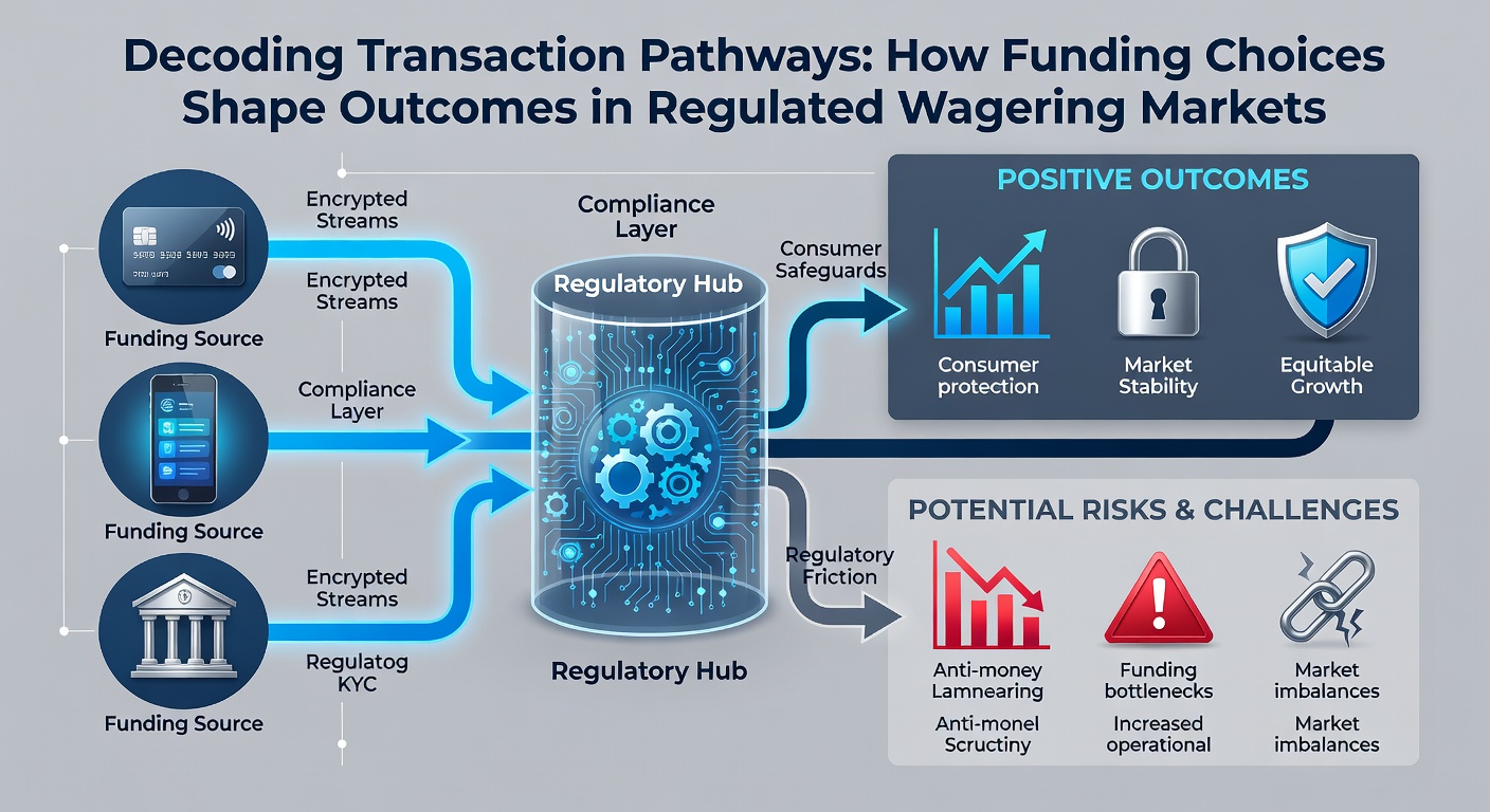 Diagram showing how different funding choices affect transaction speed and regulatory compliance in wagering markets