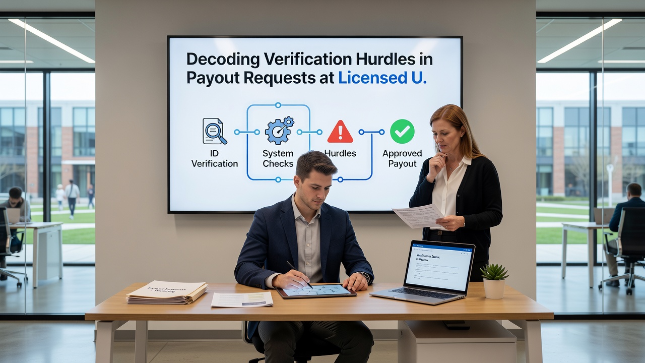 Flowchart showing steps in payout verification for sports betting accounts