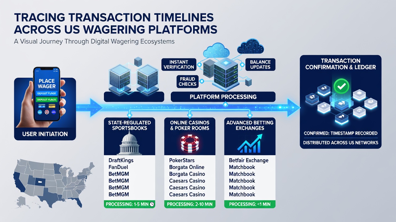 Detailed view of a transaction audit trail highlighting timestamps and payment method codes on a US sportsbook platform